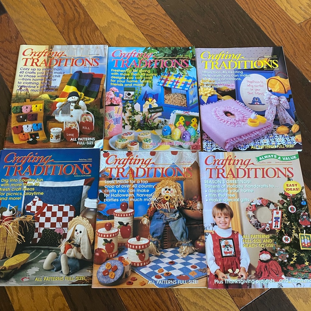 Vintage Crafting Traditions magazines entire 1998 6 issues great used condition